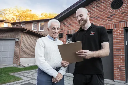 Team member and customer on location, business photography, Toronto & the GTA